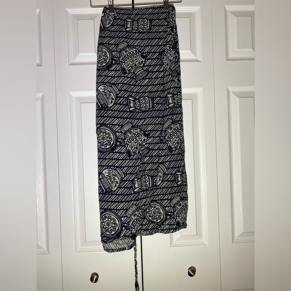 Chic Black and White Maxi Wrap Around Skirt